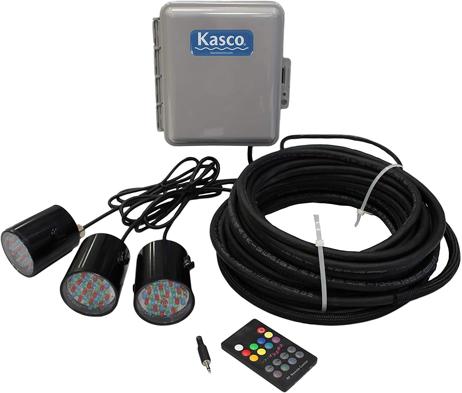 Kasco Marine RGB LED Lighting 24Vdc, 3 Fixture 5W Per Fixture, 50 ft Power Cord