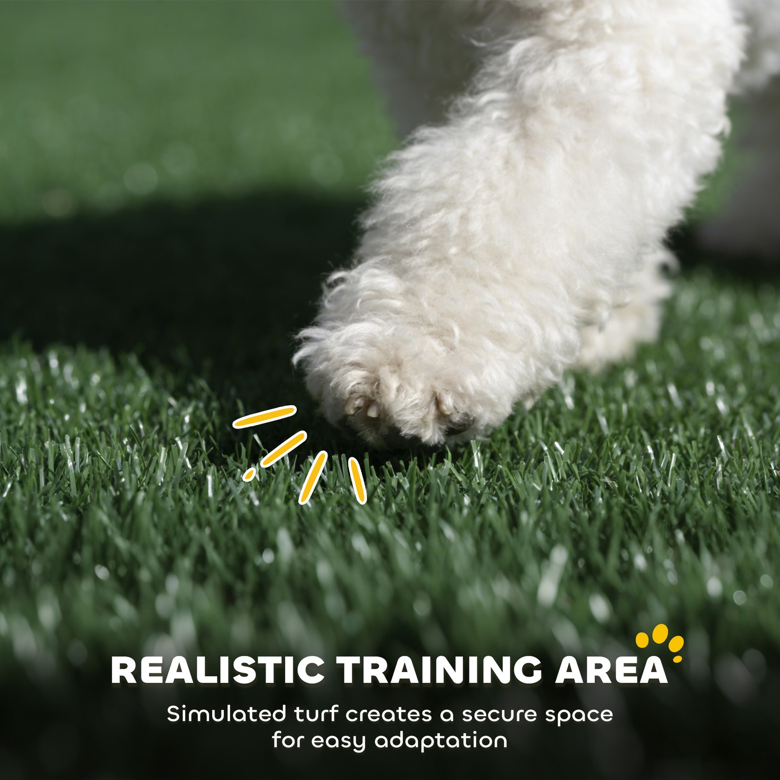 PawHut Dog Grass Pad with High Walls and Tray, Indoor Potty Tray