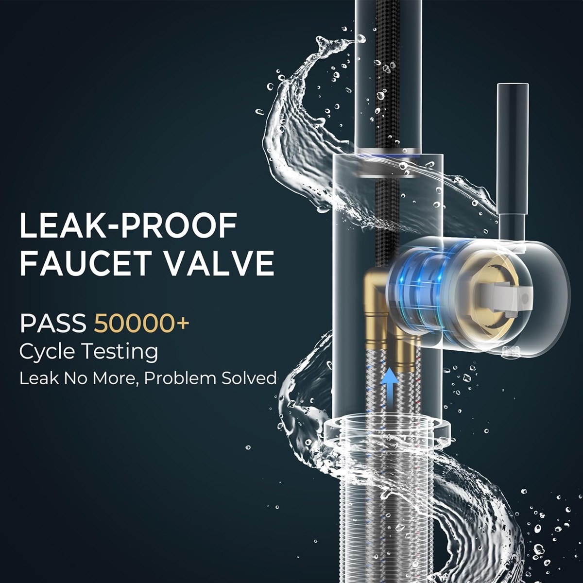 Kitchen Sink Faucet Brushed Nickel Single Handle Swivel Pull Down Sprayer Mixer