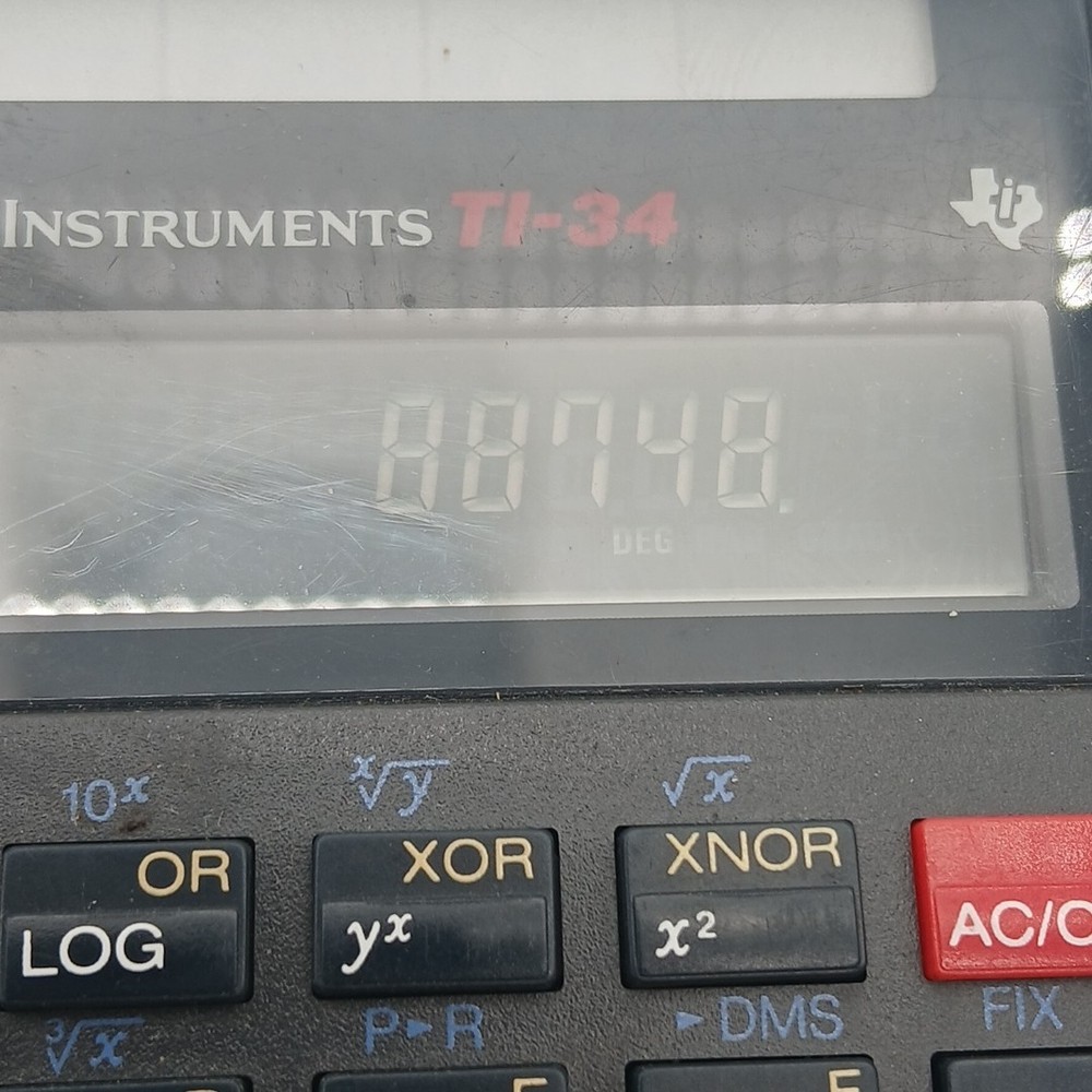 Texas Instruments Scientific Calculator TI-34 VTG. Working With case