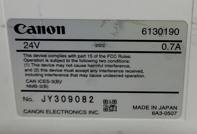 Canon Image FORMULA R40 6130190 Office Document Scanner SEE NOTES
