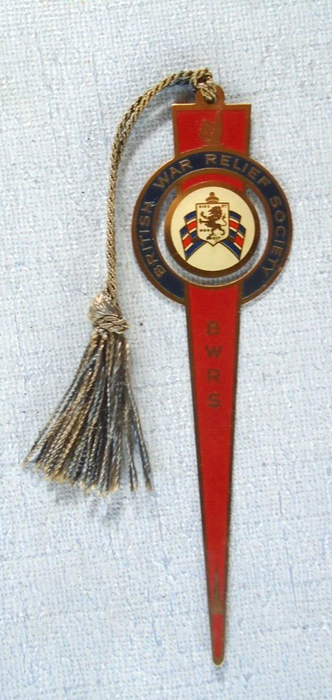 British War Relief Society book mark