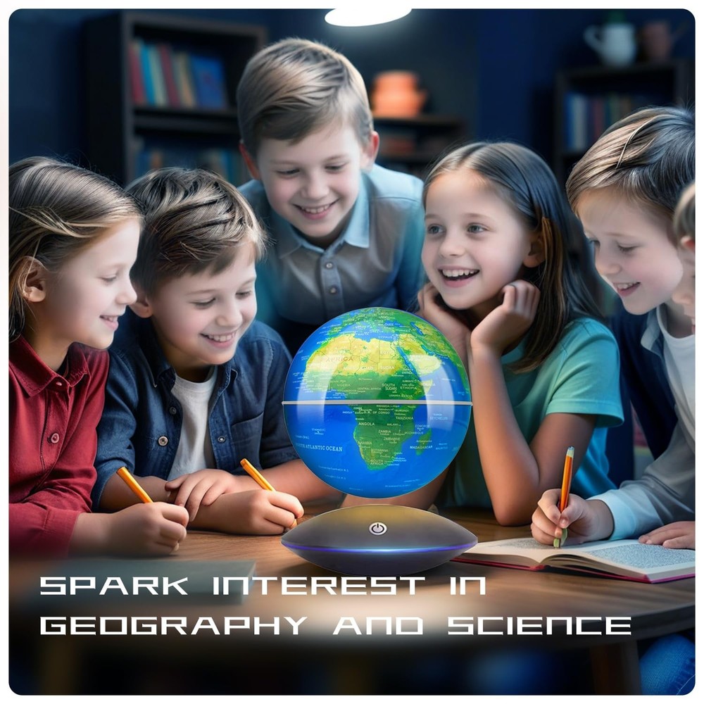 Magnetic Levitating Floating Globe with LED Light, 16 Colors Cool Tech Gadget...
