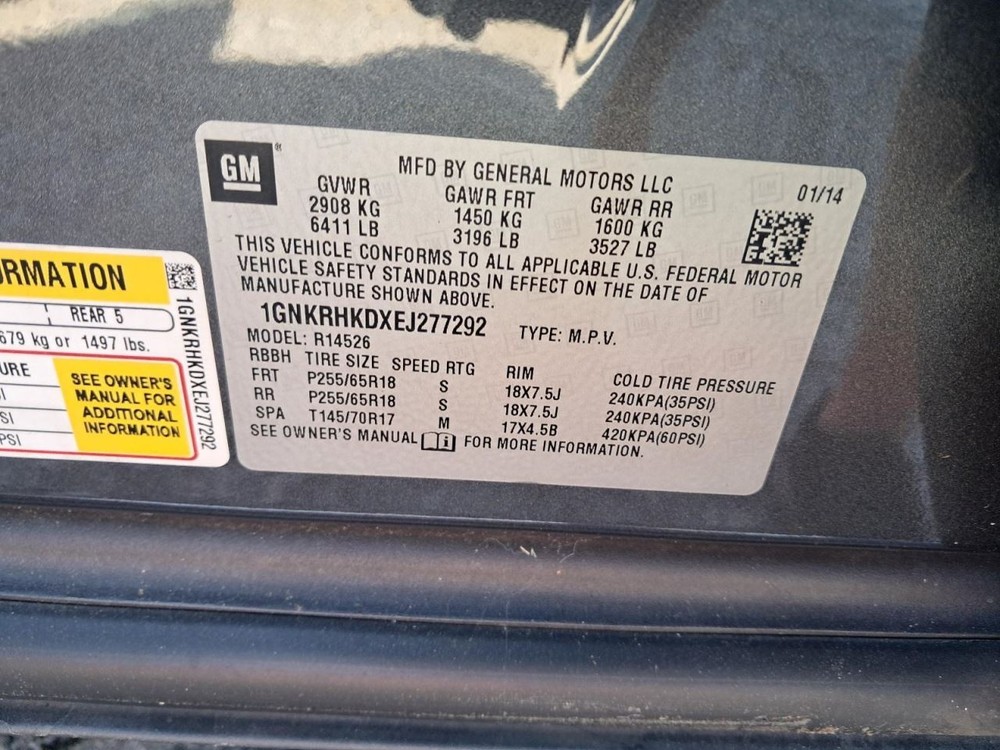 TRAVERSE 2014 Glove Box 4822780