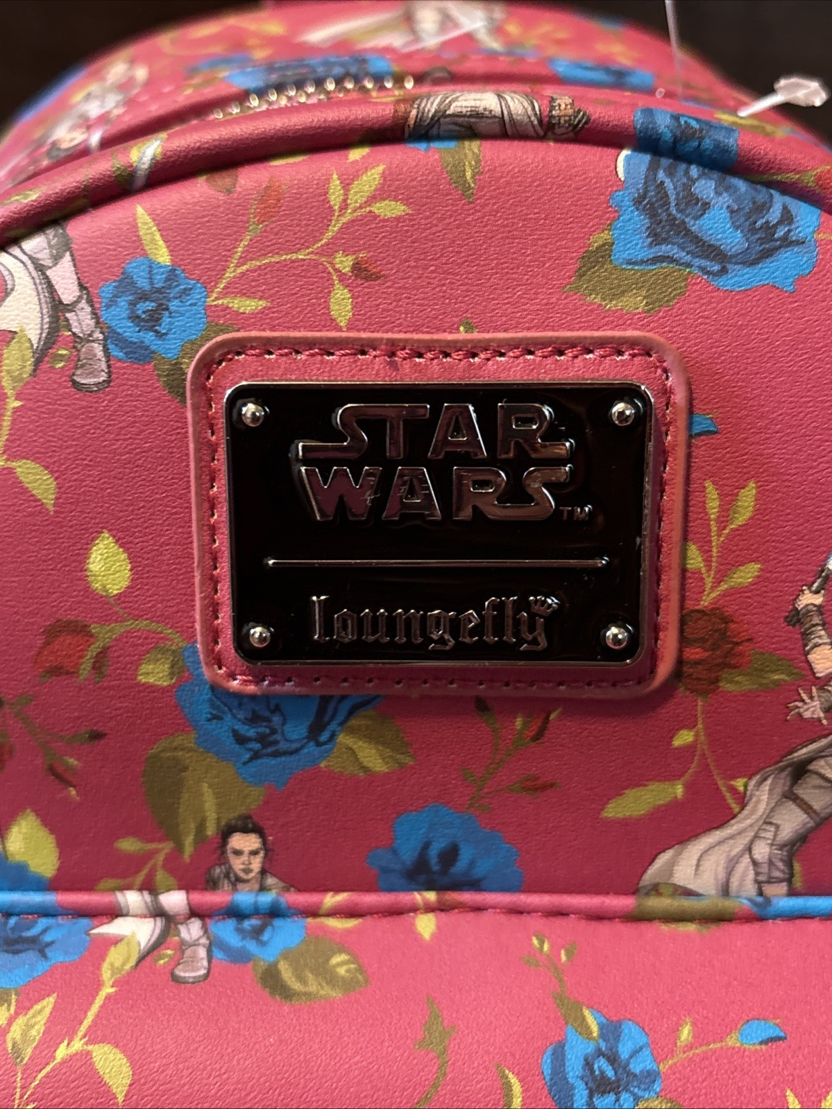 Loungefly Disney Star Wars Pink Floral AOP Rey Mini Backpack NWT