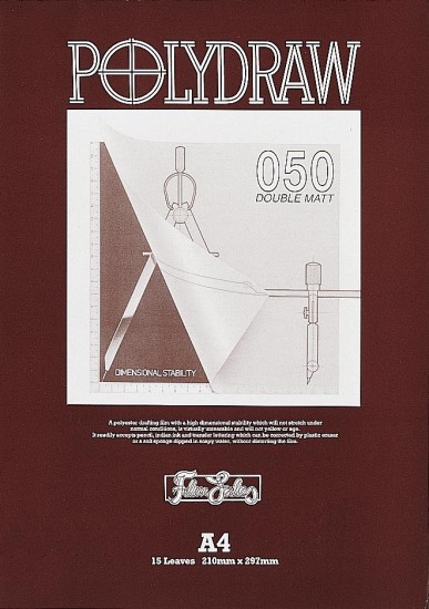 Polydraw Double Matt Polyester Drafting Film Pad - 50 mic.  - A3