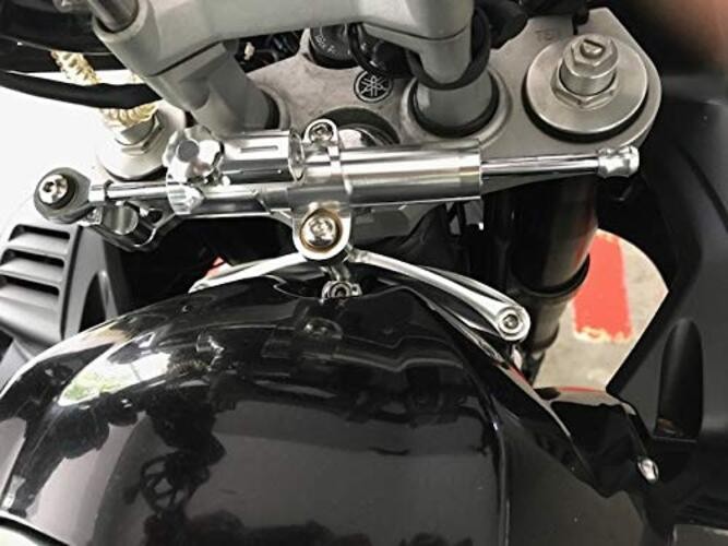 Motorcycle Adjustable Universal Steering Damper Stabilizer Control black+red