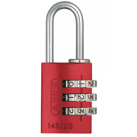 Abus 145/20 Red Combination Padlock, Side, Red