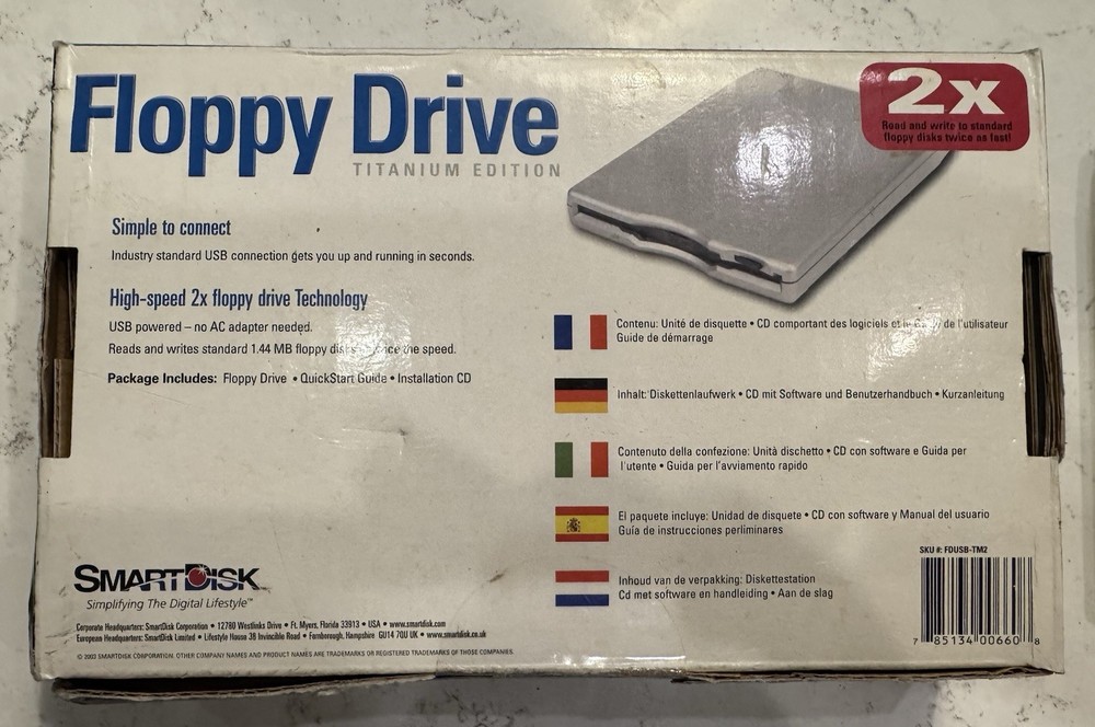 External USB Powered 2x Floppy Drive SmartDisk FDUSB-TM2 Mitsumi D353FUE | NOB