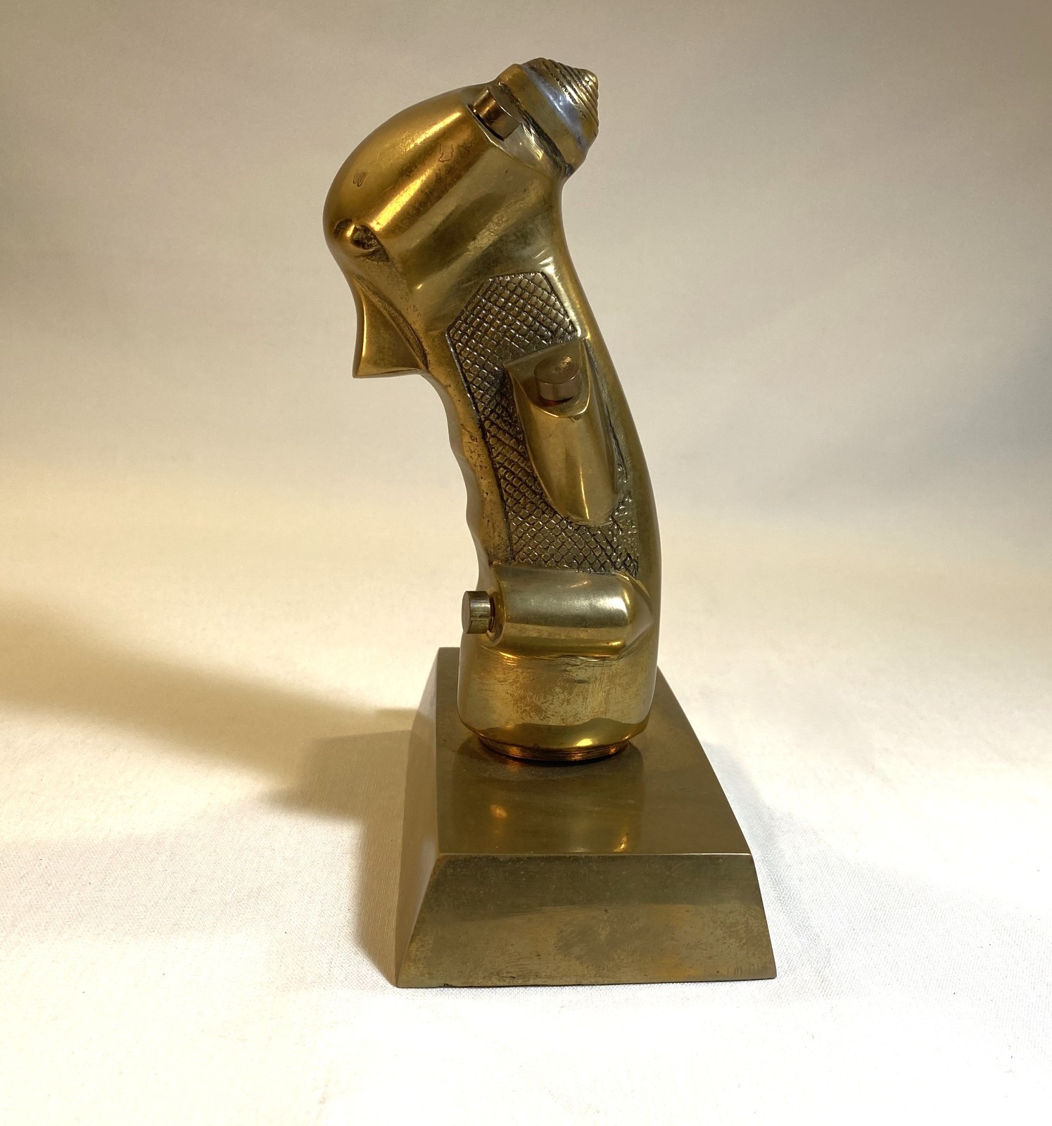 F-4 Phantom Jet Fighter Pilot Flight Control Joystick Brass Scupture/Display