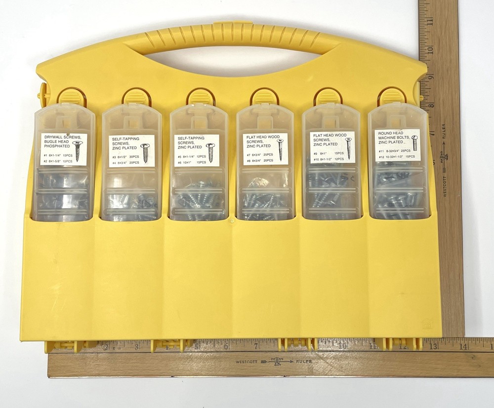 Vintage Pro-Pack Assorted Screws Caddy Carrying Case with Handle