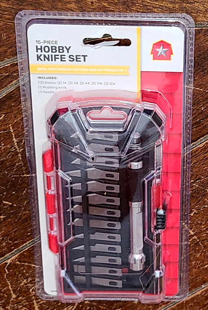 15 pc Hobby Knife Set with Case: Ideal for Precise Cutting! Model #2519441