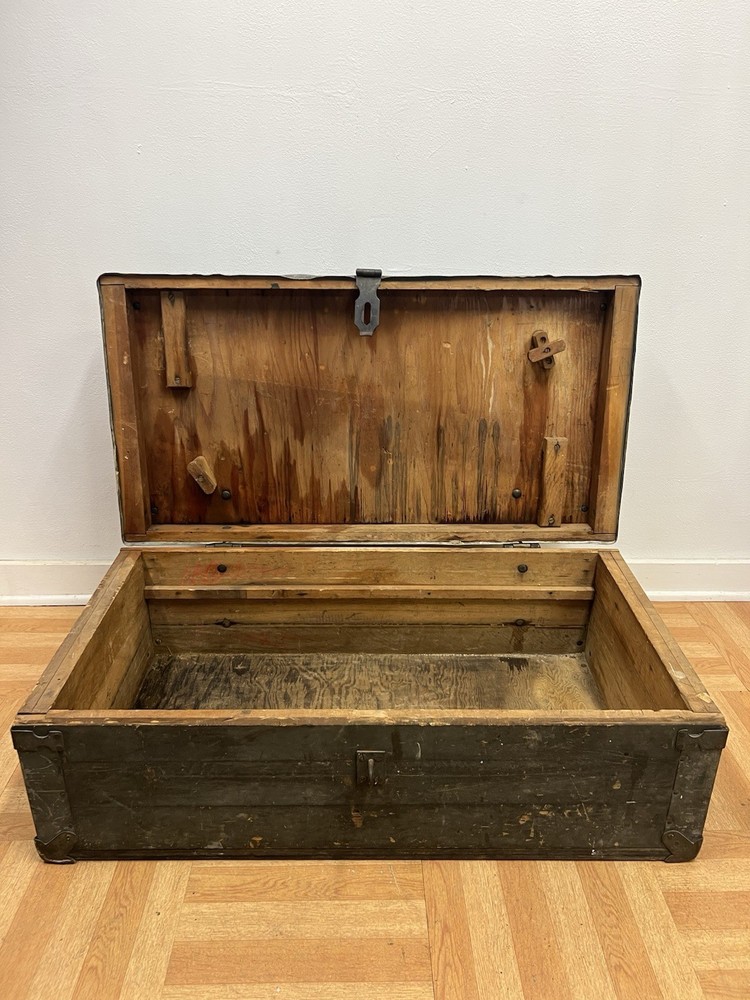 Vintage Military Carpenter Chest storage green box tool kit trunk US ARMY 1947
