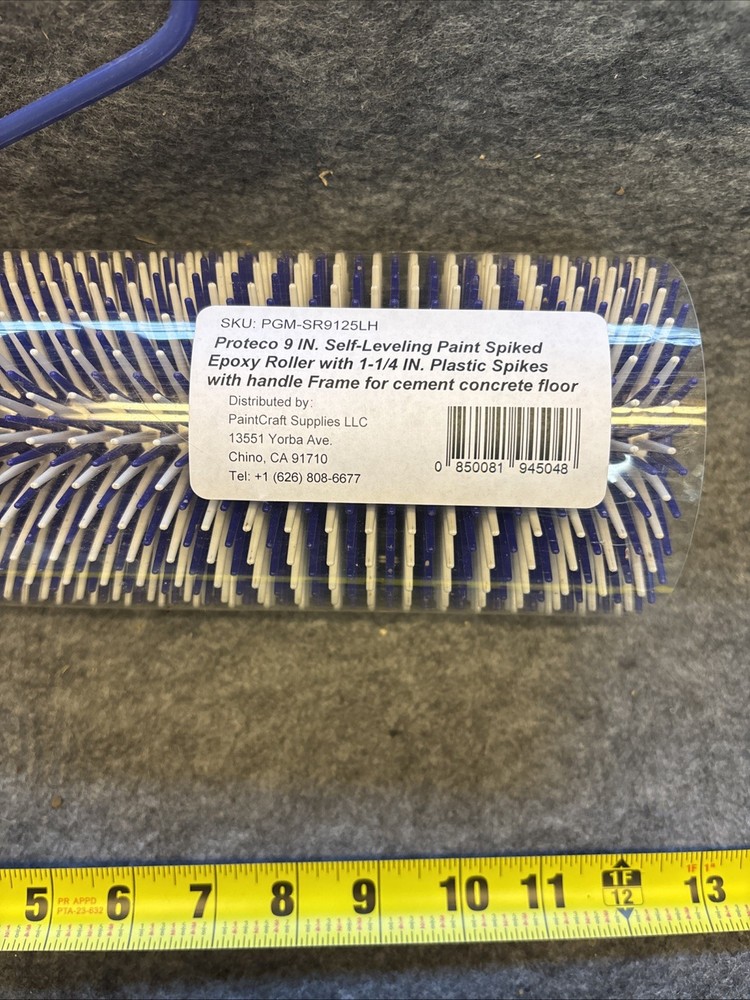 9'' Self Leveling Spiked Roller for Epoxy Floors - Lightweight & Easy to Use