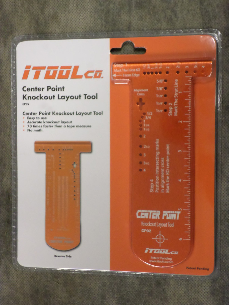 iTOOLco CP02 - Center Point™ Knockout Layout Tool - 1/2" to 4"