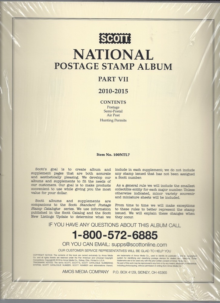 Scott National US Page Set Part VII 2010-2015 100NTL7