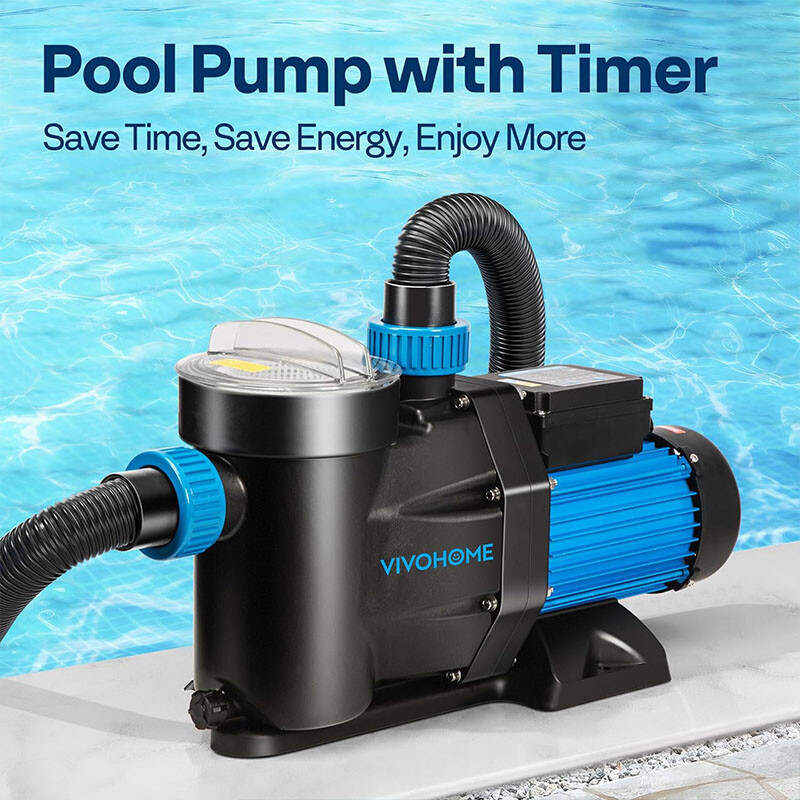 1.5/2.0/2.5HP Self Primming Swimming Pool Pump w/ Timer for in/Above Ground Pool