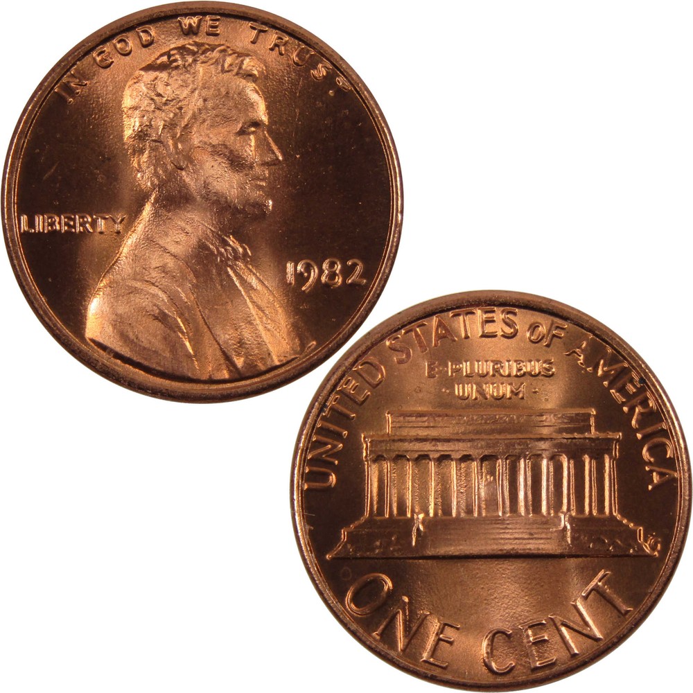 1982 Large Date Lincoln Memorial Cent Uncirculated Copper Penny 1c