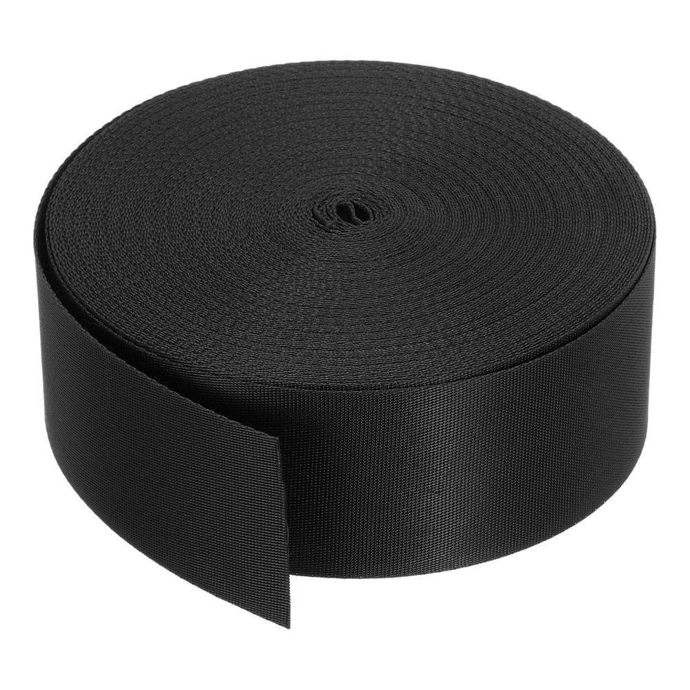 Flat Nylon Webbing Strap 2 Inch 25 Yards Black for Backpack