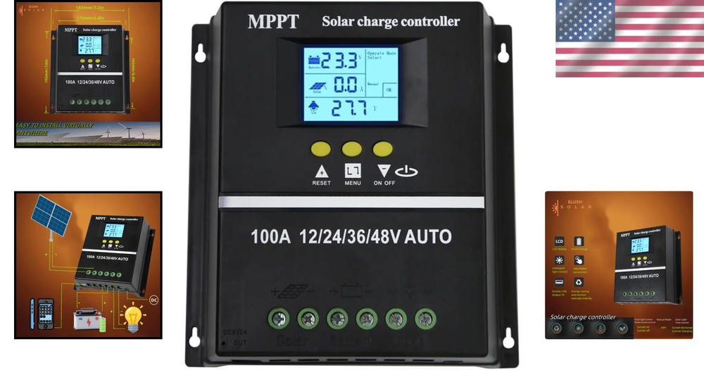 MPPT Solar Charge Controller 12V-48V with LCD & Dual USB - Smart Energy Solution