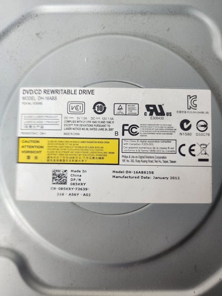 Dell DH-16ABS DVD/CD Rewritable Drive SATA