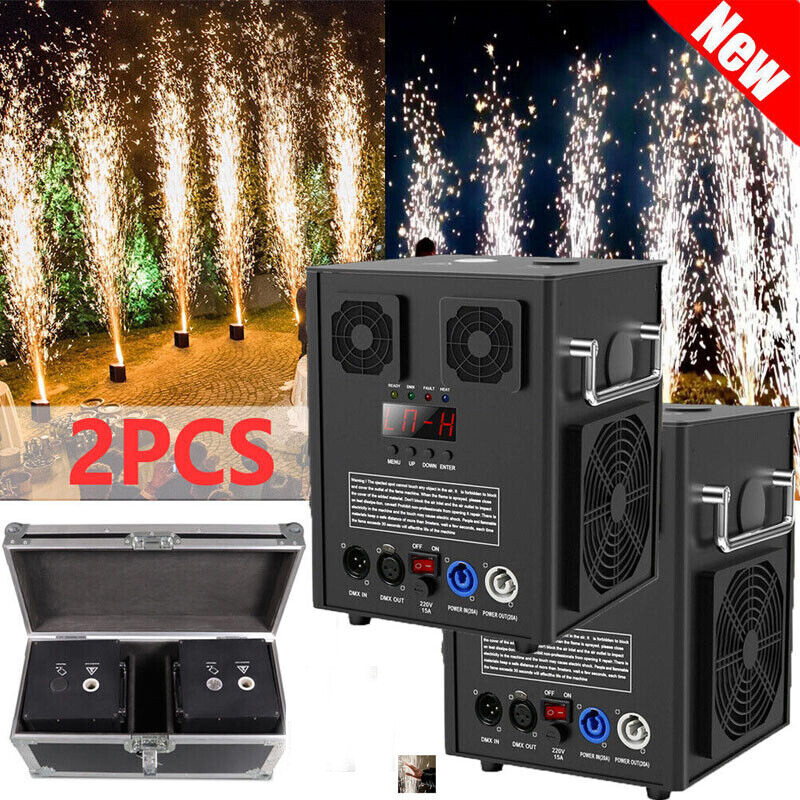 700W Cold Spark Machine Stage Effect DMX Firework Machine DJ Event Party & Case