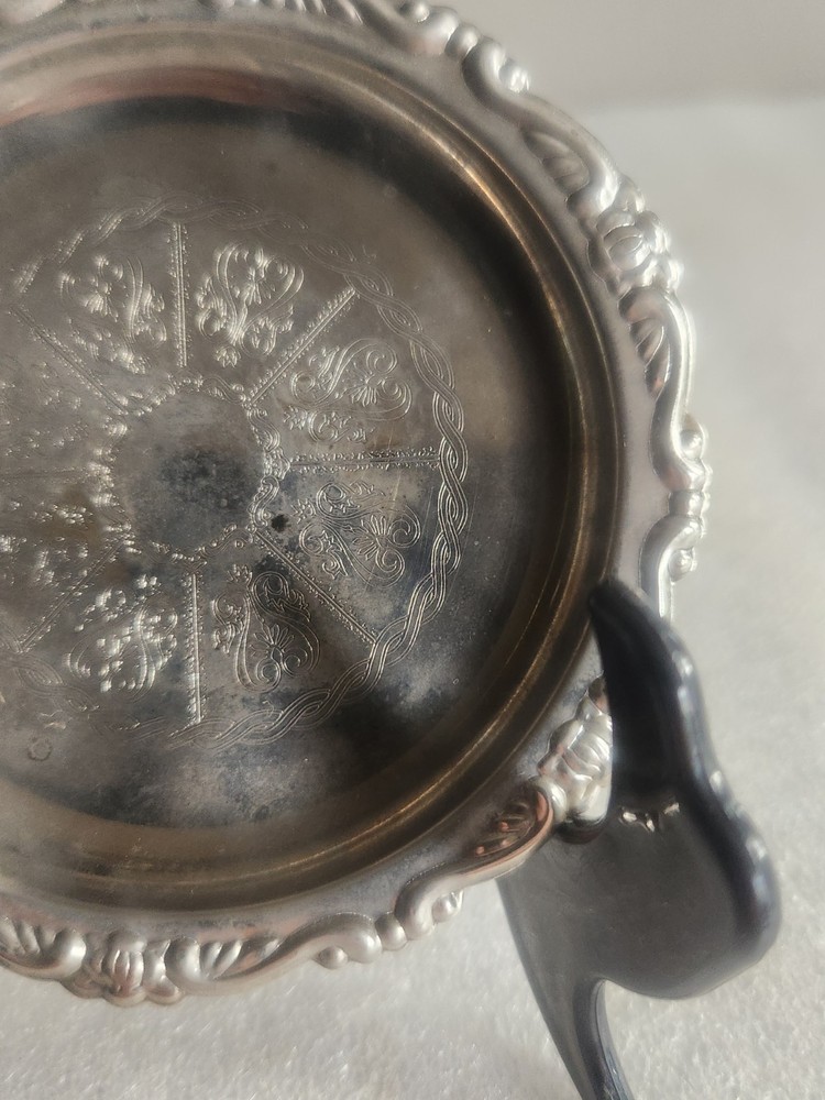 Vintage Silverplated Trinket Dish or Coaster • Electroplated Silver on Steel