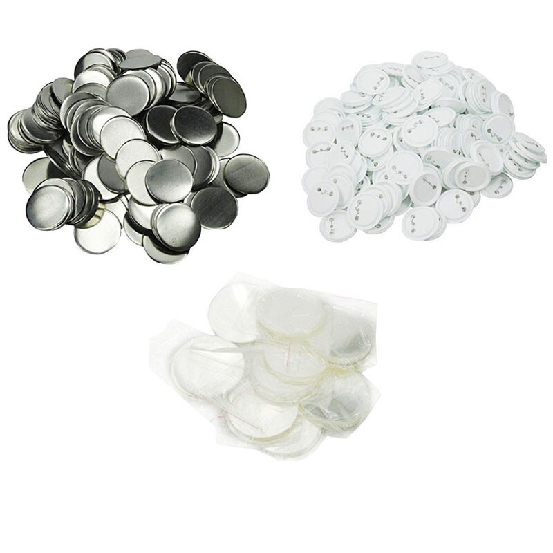 100-Pack 32mm Button Making Supplies – Compatible with Standard Button Machines