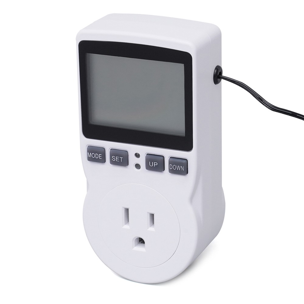 Digital Plug In Temperature Controller Sensor Timer Switch w/ LED Display USA