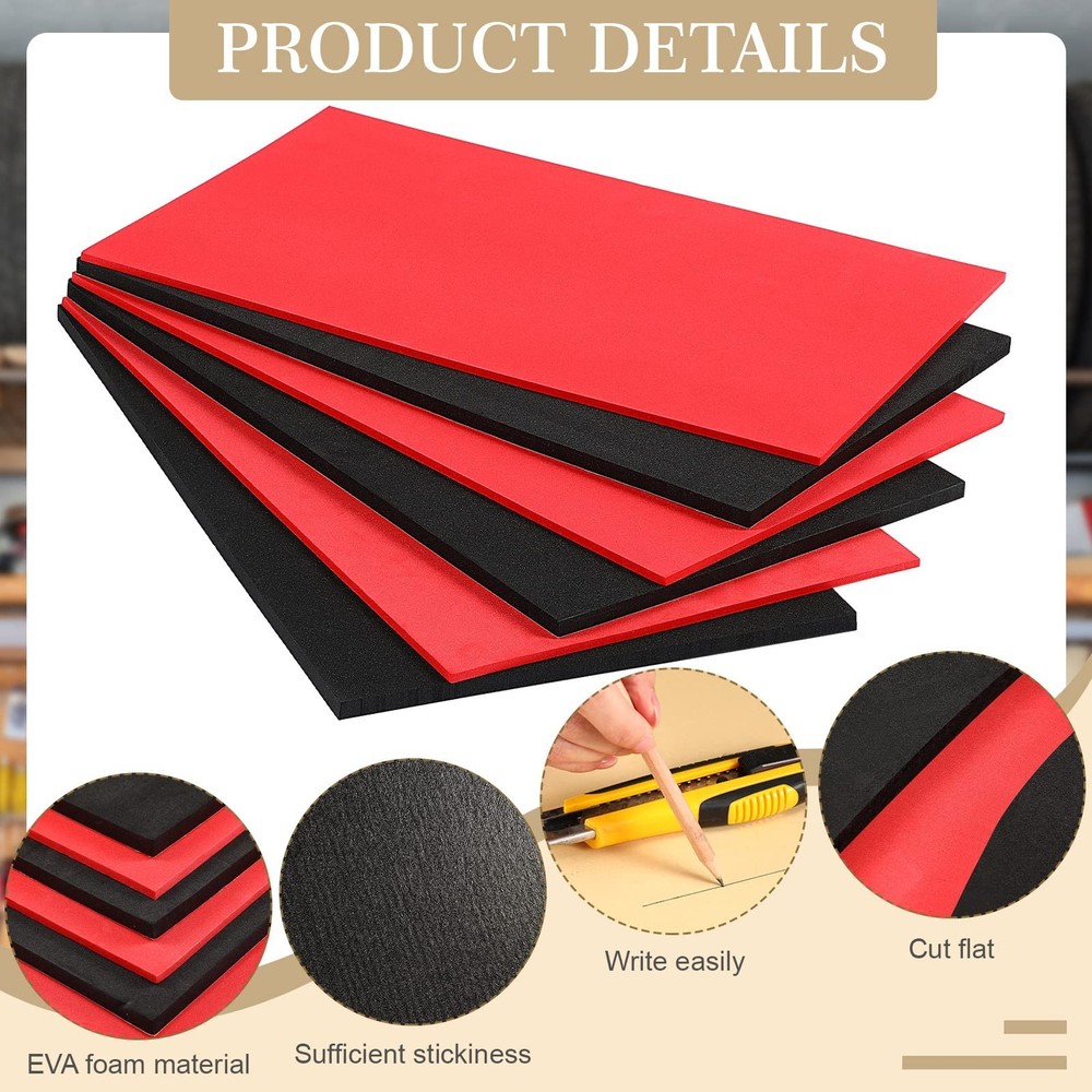 Sumind 3 Sets Tool Box Shadow Foam Organizers Liner Adjustable Inserts Foam N...