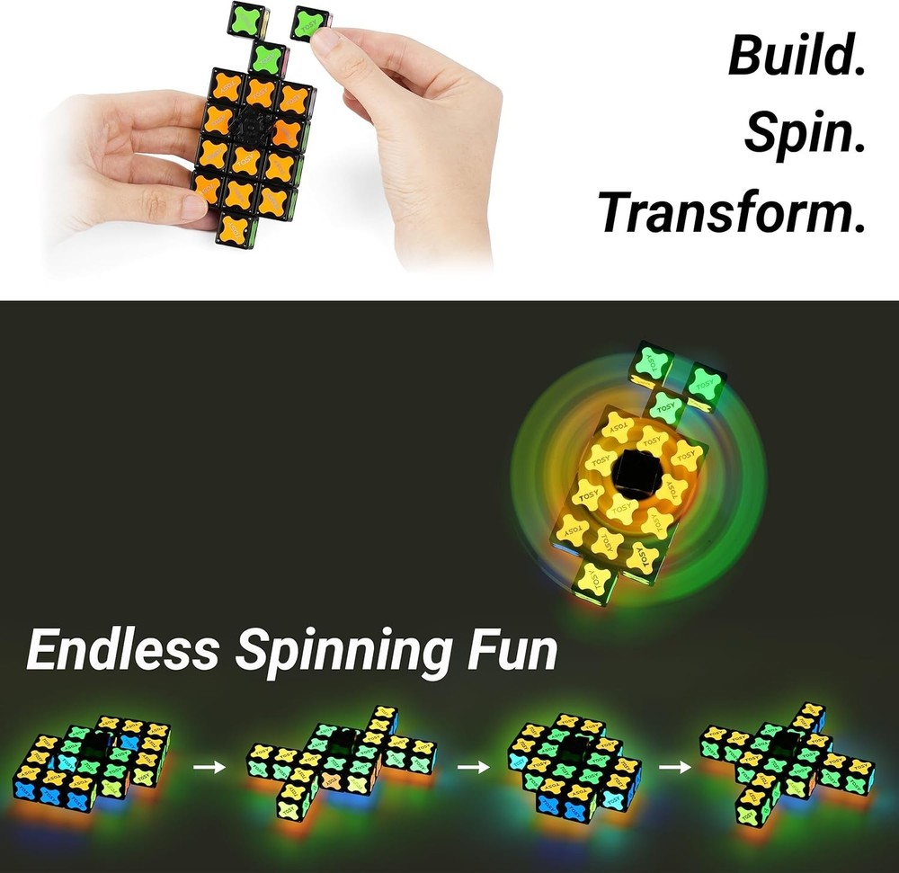 2-Pack Creative Fidget Spinner with UV Flashlight for Glowing Designs