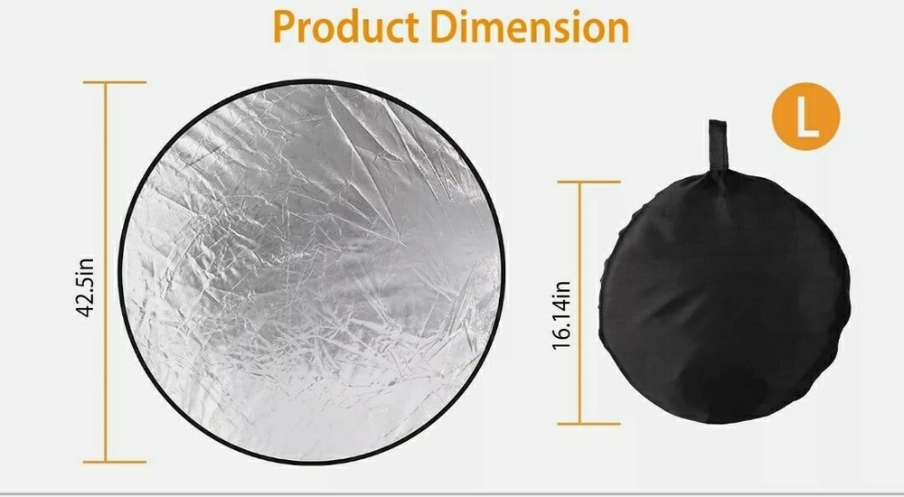 42" 5In1 Photography Round Light Reflector Collapsible Multi Disc Light Diffuser