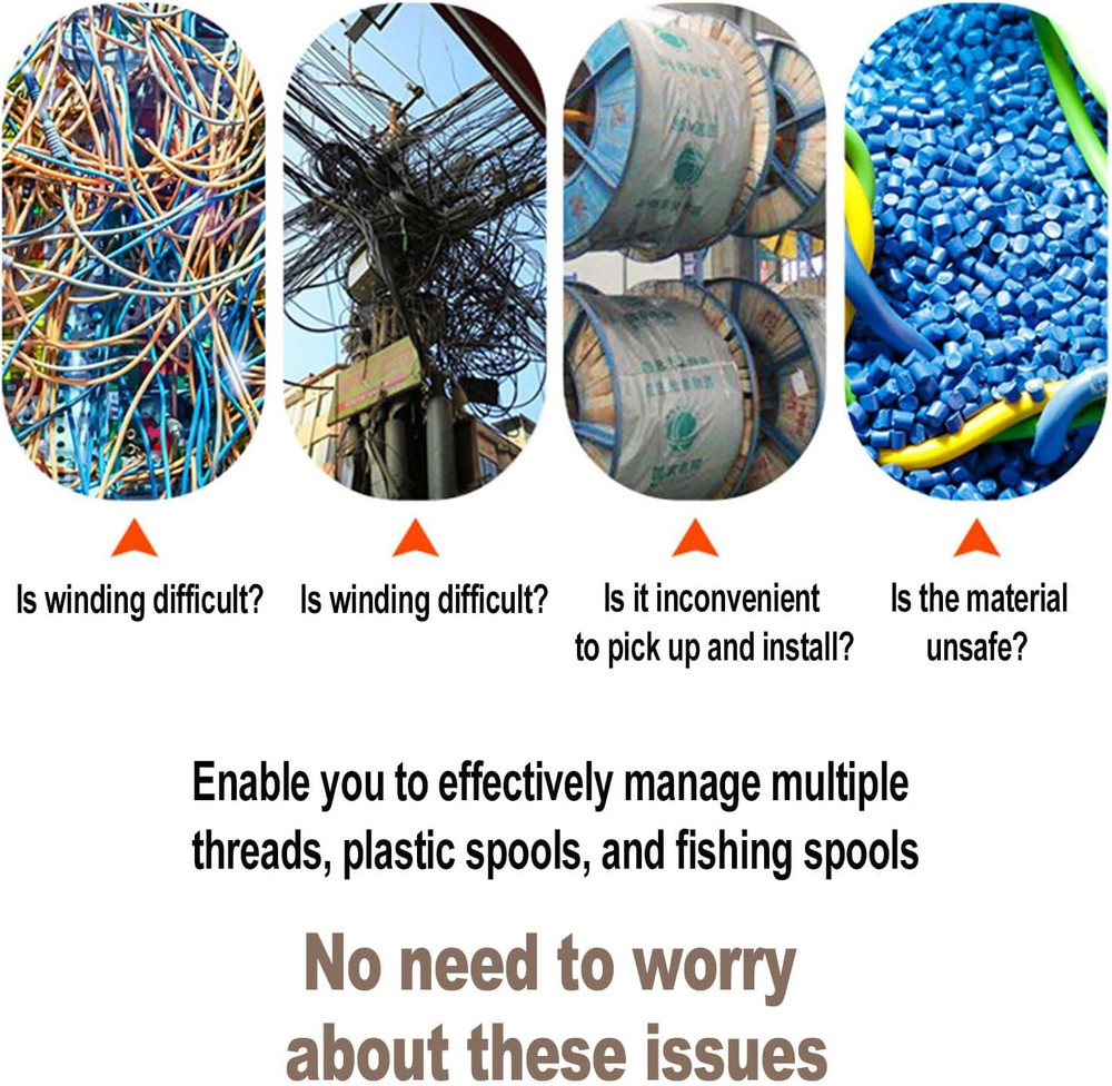 6 Pcs Plastic Spool 71Mm Black Bobbin round Ends Empty Thread Spools for Sewing