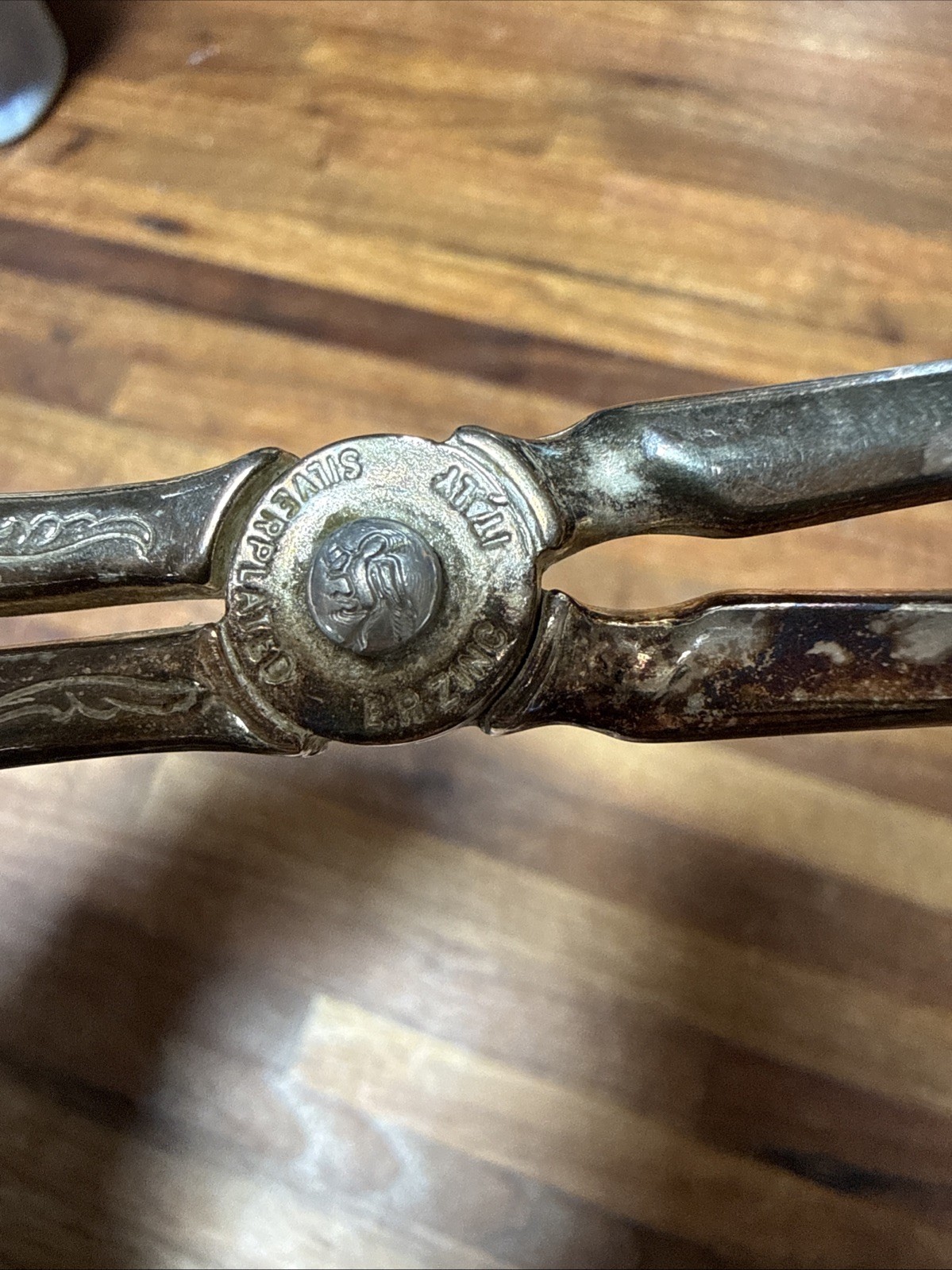 EP Zinc Italy Vintage Silver Plated Pastry / Salad Tongs Scissor Style