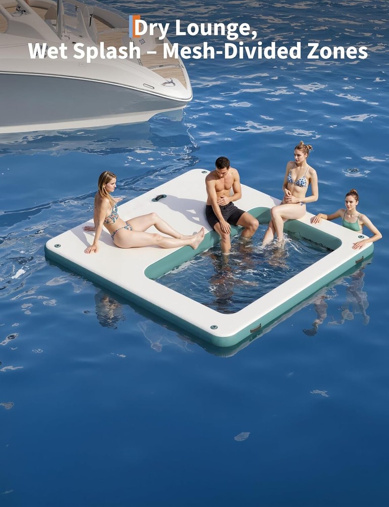 Inflatable Water Hammock Floating Dock Mesh 10ft Sunchill Float River Lake Raft