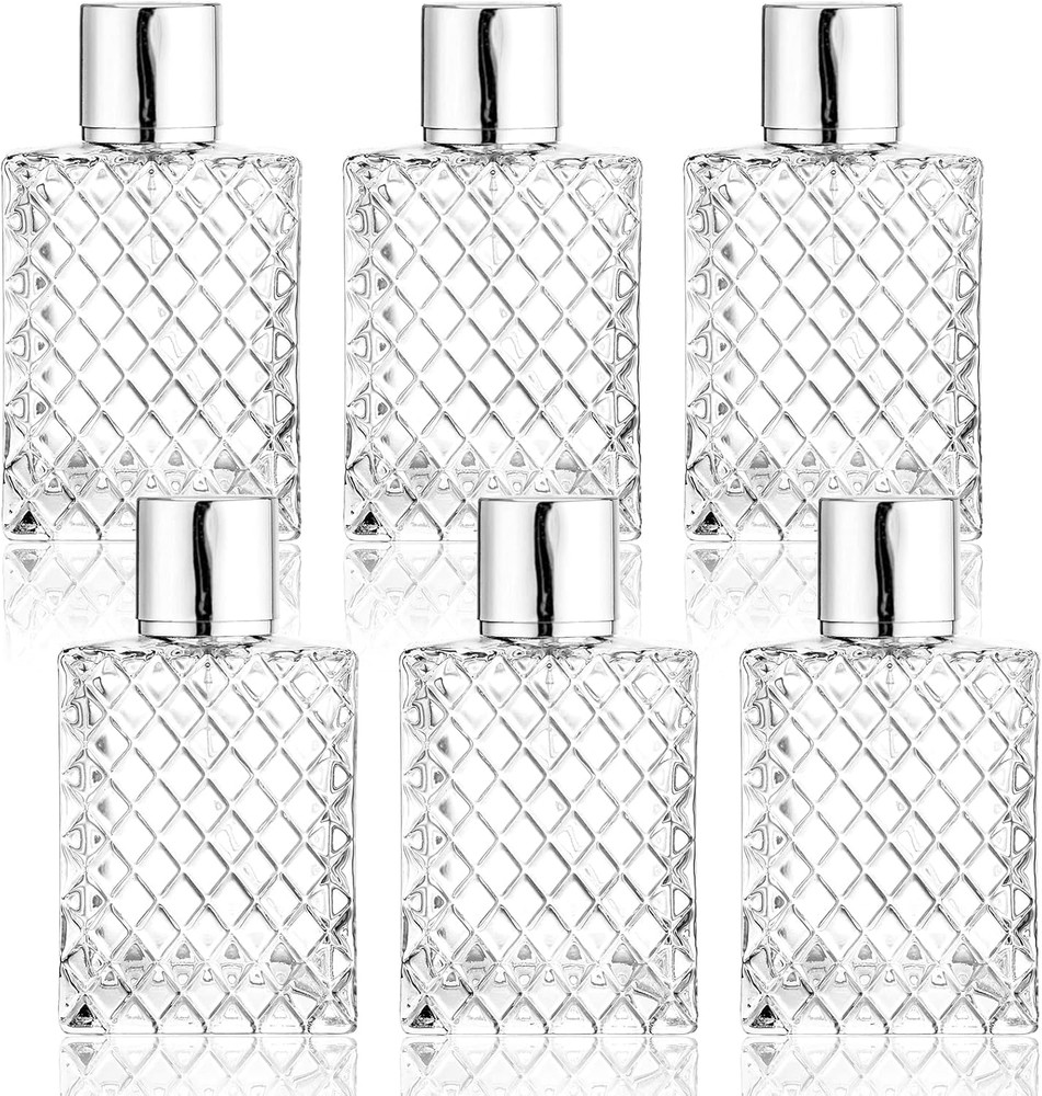 Lawei 6 Pack Refillable Spray Bottles Perfume Atomizer, 100ML 3.4Oz Glass Empty