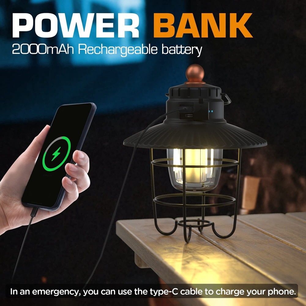 EverBrite LED Camping Lantern USB C Rechargeable Lantern 3 Lights Modes Lanterns