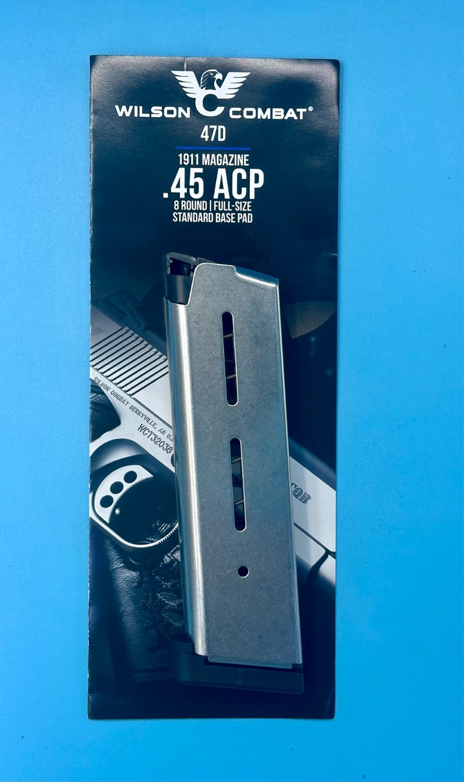 Wilson Combat 1911 Magazine 47D Mag 8 Round Full-Size Stainless Clip 45 ACP NEW