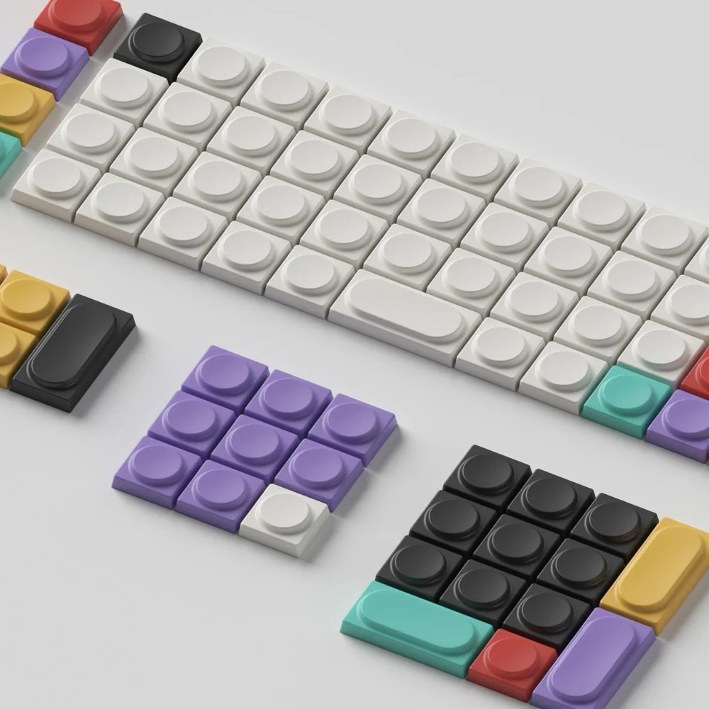 10Pcs Blocks Bricks Low Profile Keycaps Pbt Transparent Frosted Keycap