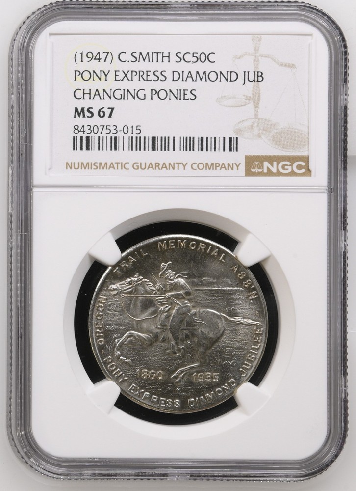 1947 So Called 50C Changing Ponies NGC MS67