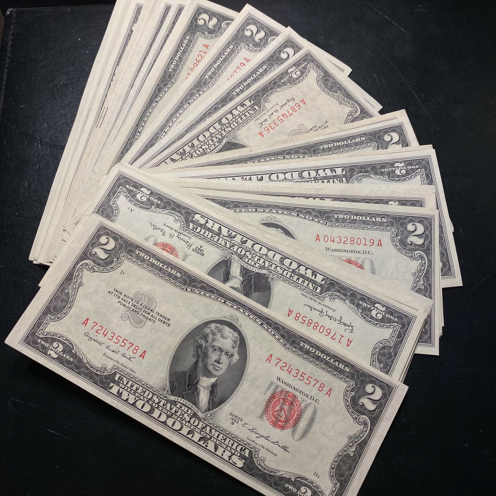 ✯ Two Dollar Red Seal $2 Bill UNC CU ✯ 1 Consecutive Uncirculated Note✯