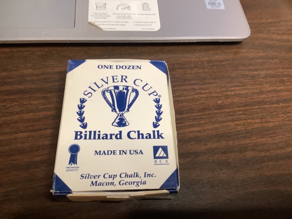 11 cubes OLIVE Silver Cup Pool Cue Chalk .