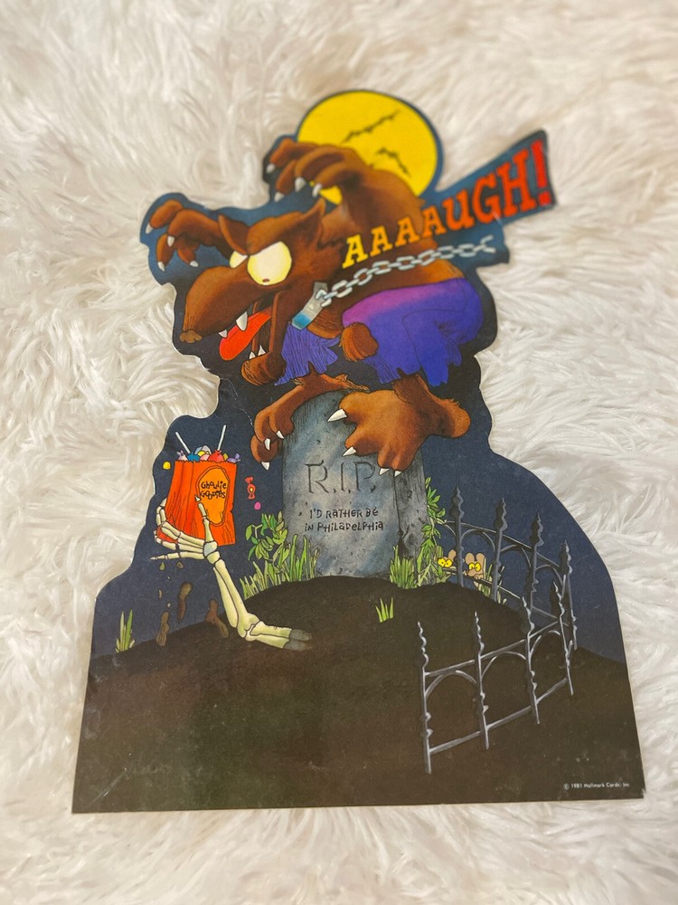 VTG WEREWOLF CLASSROOM POSTER LAMINATED CARDBOARD CUTE