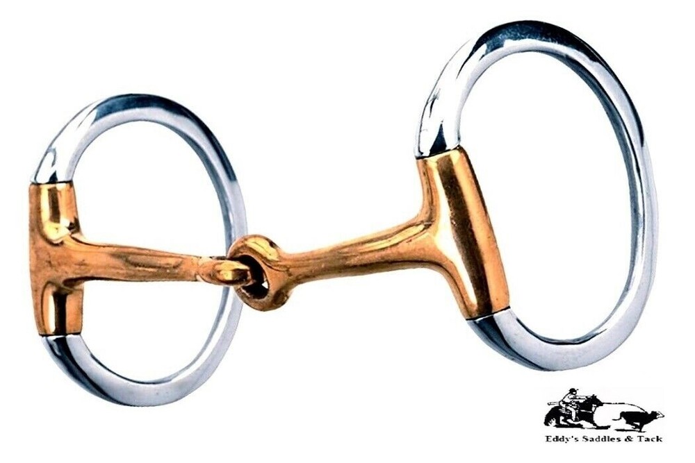 Eggbut Snaffle 4-3/4" Copper Mouth Snaffle Bit Stainless Eddy's Tack