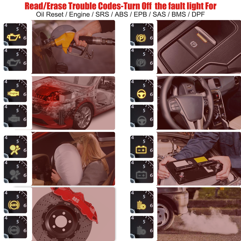 Autel MaxiCheck Pro ABS SRS Brake OBD II Diagnostic Tool Code Scanner