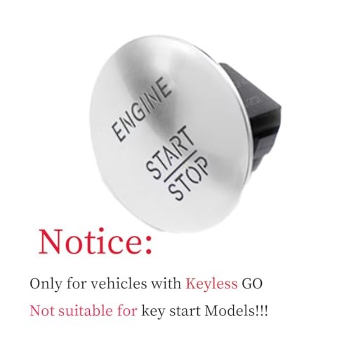 Car Keyless Start Stop Push Button Engine Ignition Switch Cover Silver