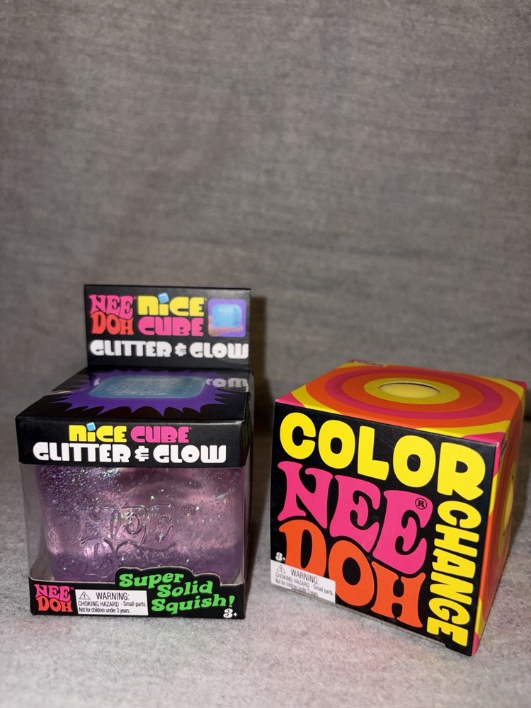 Nee Doh Squeeze Ball Glitter & Glow and Color Change Bundle