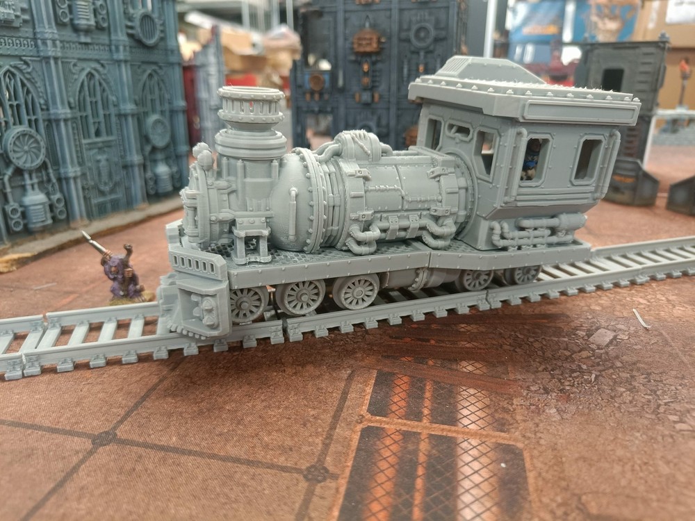 Ash Canyon Express Sci-fi Streampunk Train scenery.