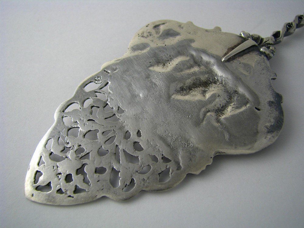 DUTCH SILVER PIE SERVER PASTRY CAKE SERVER STRAINER Holland Netherlands ca1900s