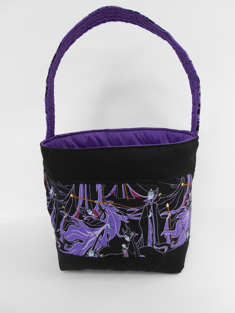 Handmade Maleficent Quilted Easter Basket - Halloween Basket - Lined - Washable